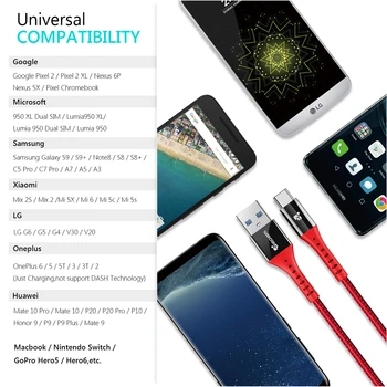TIEGEM USB 3.0 Tip C Cablu 3A C Cablu USB pentru Samsung S9 S8 Plus Nota 8 9 Încărcare Rapidă USB Tip-C Cablu pentru Huawei P9 P10 P20