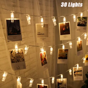 LED-uri Foto Clip Stringlights Baterii Înstelat Lumini de Basm pentru Agățat Imagini de Carduri de Decor Acasă PAK55