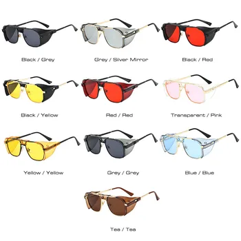 SHAUNA Uri Populare Culori Bomboane Windproof Punk ochelari de Soare Femei Retro Pătrat Steampunk Nuante Bărbați UV400
