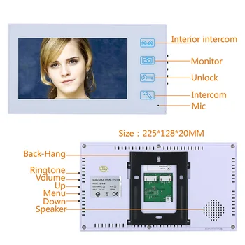 7inch Video interfon Interfon Usa Cu RFID Parola IR-CUT 1000TV Linie de Fotografiat de la Distanță fără Fir Sistem de Control Acces
