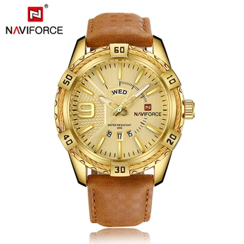 NAVIFORCE Bărbați ceasuri sport Brand de Lux Impermeabil Cuarț Ceasuri de mana Barbati Sport Militare Ceas din Piele Calendar relogios