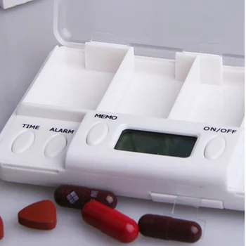 1 buc 4 Grid Inteligente Cutie Electronice de Distribuție Memento Medicament Cutii de Alarmă Timer Pastile Distribuitor Organizator de Droguri Container