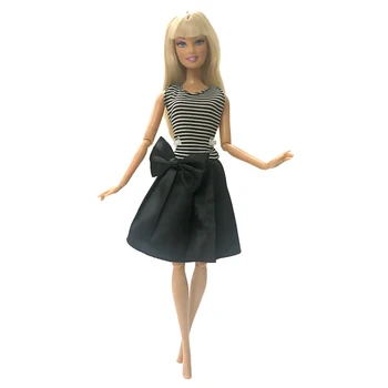 NK 5 Pc-uri mai Noi Rochie de Păpușă Frumoasă Petrecere Casual ClothesTop Rochie de Moda Pentru Barbie Nobil Papusa Accesorii Mai bun Cadou 001B
