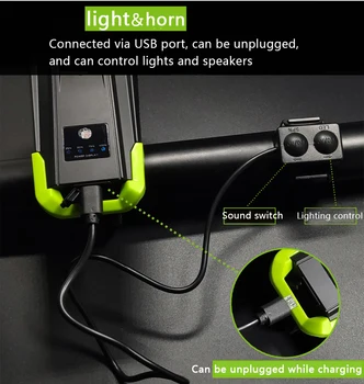 2020 NOU USB reîncărcabilă lumina bicicleta rezistent la apa corn Biciclete lumina iluminare lanterna pentru bicicleta far accesorii pentru biciclete
