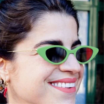 Oulylan Femeile Mic Ochi de Pisica ochelari de Soare Clasic de Lux de Designer de Brand Oval Cadru Metalic Ochelari de Soare pentru Femei de sex Masculin Nuante UV400