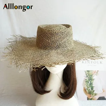 Noi 2020 Doamnelor Vara Naturale Pălării de Paie pentru Femei pălării de soare de pe Plajă Capac boruri mari Pălării de Soare Moda Supradimensionate Pălărie chapeau ete femme