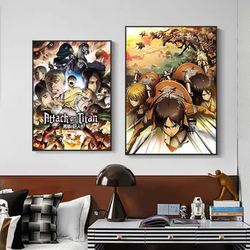 Atac pe Titan Postere si Printuri Clasice Japoneze Anime Panza Pictura Levi Jaeger Arta de Perete Imagini pentru Living Decorul Camerei