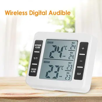 Wireless Digital de Alarmă Sonoră Termometru Frigider de Depozitare la Rece Termometru cu 2 buc Senzor Pentru Interior si Exterior
