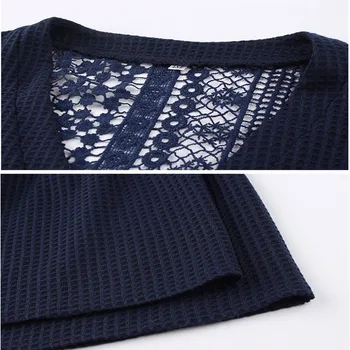 Toamna plus dimensiune pulover 4XL 5XL 6XL 7XL 8XL moda pentru femei V-neck butonul de dantelă mâneci evazate culoare solidă bust 133CM