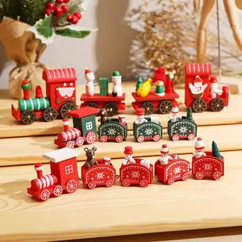 Lemn De Crăciun Tren Mic Ornament De Craciun Pentru Casa Cadouri Moș Crăciun Xmas Decor De Crăciun 2020 Anul Nou 2021