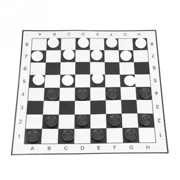 Portabil Internațional de Șah și Dame de Pliere Tabla de Joc de Șah Alb & Negru Dame Set pentru Petrecerea de Activități de Familie
