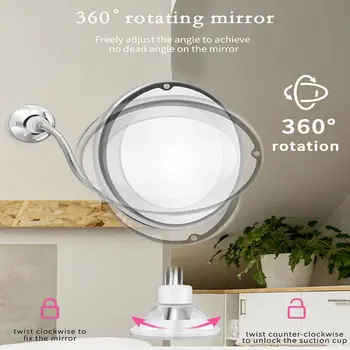 Dropshipping Flexibile cu LED-uri Oglindă Oglindă de Machiaj cu Led Oglinzi de curtoazie 10X Mărire Oglinzi Lumina Roti