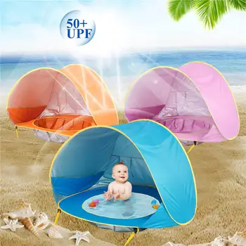 Copil Plaja Cort UV-protejarea Sunshelter cu Piscină pentru Copii Mic Casa Impermeabil Pop-Up Tent Cort Portabil Copii Cort de Camping