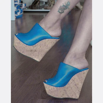 Olomm Femei Platforma de Catâri Sandale Sexy Pene Sandale cu Toc sandale Superbe 5 Culori de Partid Pantofi Femei, Plus Dimensiune 5-15
