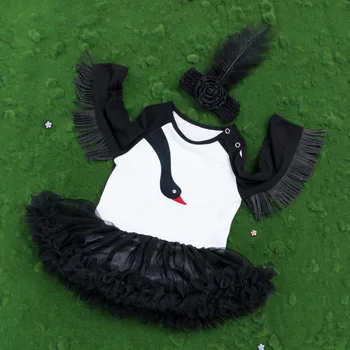 Black Swan Fete pentru Copii Haine de Printesa Set Minunat Rochie de Printesa+Bentita 3Pcs Copii Fata de Îmbrăcăminte, Rochie de Petrecere Copii Fata de Vestidos
