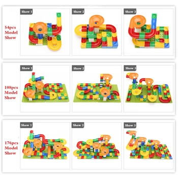 Noi Pâlnie Slide Marmură Cursa Rula Joc Labirint de Bile Piesa Compatibil Dimensiuni Mari Blocuri Set de Cărămizi Jucarii pentru Copii Cadouri