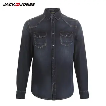 JackJones Bărbați Noua Moda Bumbac Casual cu mâneci Lungi Tricou Denim Bărbați| 219105528