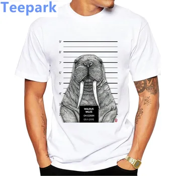Amuzant Rece de Morsă Wiles Rău de Imprimare Punk T-Shirt, Bluze Casual Cool Design Animal Teuri Moda de Vara Barbati tricou Barbat Maneca Scurta