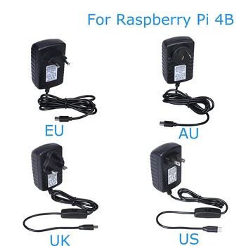 Raspberry Pi 4B de Alimentare Adaptor de Alimentare 5V 3A Tip C USB SUA/marea BRITANIE/UE/AU Mufă de încărcare de Putere al SURSEI de alimentare Pentru Raspberry Pi 4 Model B