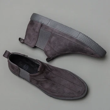 2020 Toamna anului Nou Oamenii lui Chelsea Cizme de Moda Britanic Flanel Alunecare pe Pantofi de piele de Căprioară Respirabil Rezistent la Uzura de Cauciuc Cizme de Haimana