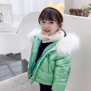 2019 jacheta de Iarna pentru Copii Fete Haine Cald, Haine de Blana Guler cu Gluga bumbac Gros Haine Pentru Copii Îmbrăcăminte exterioară hanorace, îmbrăcăminte