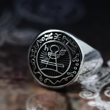 EYHIMD Sigiliul lui Solomon Inel de Etanșare Rune Magice din Oțel Inoxidabil Inele sigilate Păgâne Amuleta Bijuterii