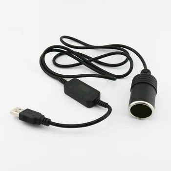 1buc USB de sex Masculin La 12V Bricheta Auto de sex Feminin Socket Convertor Adaptor Cablu 3FT