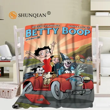 Personalizat Betty Boop Model Pătură de Călătorie Acasă TV Casual, Relaxați-vă pentru Familia Moale Pufos Pătură Caldă