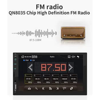 7inch 2 DIN Apple Carplay Auto Radio Auto Bluetooth MP5 Ecran Tactil Player FM Stereo AUX RCA Audio Suporta Android / IOS
