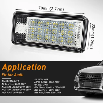 LED fara Eroare Număr de Înmatriculare de Lumină Lampă Auto Pentru Audi A3 A4 S4 RS4 B6 B7 A6 RS6 S6 C6 A5 S5 Cabrio 2D Q7 A8 S8 RS4 Avant