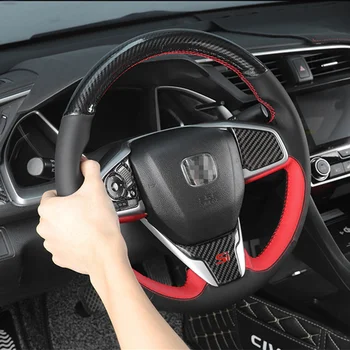 Masina Capac Volan Pentru Honda Civic al 10-lea 2016 2017 2018 38cm Cusute de Mână DIY Micro-fibre Capac Roata de Masina Cu Ac
