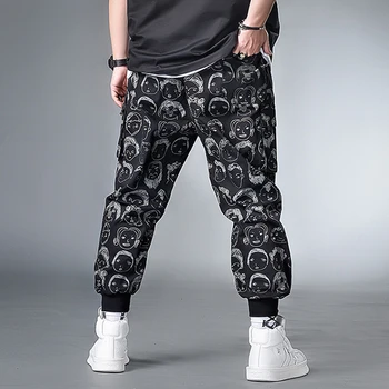 Hip Hop Streetwear Caracter de Imprimare Pantaloni Bărbați Supradimensionate Pantaloni de Trening de sex Masculin Pantaloni Jogger Plus Szie 6XL 7XL HX414