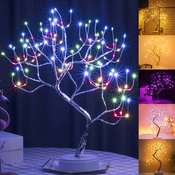 LED-uri de Masă Copac Bonsai Lumina Atingeți Comutatorul DIY Lumină Artificială Copac Lampa Decor pentru Cadouri Decor Acasă Baterie/USB Operat