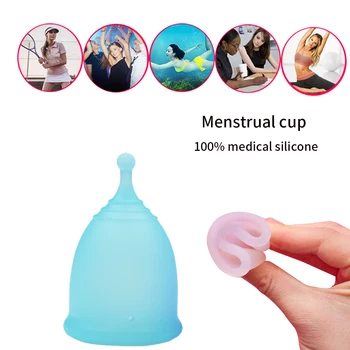 1buc Silicon Medical Clasa Cupa Menstruala Copo de Igienă Feminină Cupe Menstruale Medica Reutilizabile Menstrual Doamna Cana Cu Sac