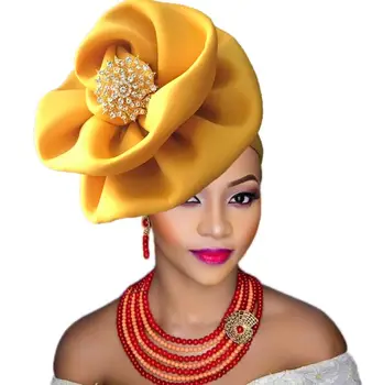 Turban africain femme pentru femei africane cap împachetări mare de flori capac pentru nunta