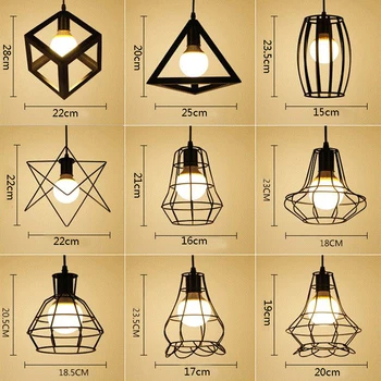 Lumini pandantiv Pandantiv Vintage Lampa Cușcă de Fier Industrial LED Sau Bec Edison Hanglamp Pentru Camera de zi Bar de Suspendare a corpului de Iluminat