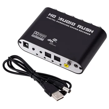 5.1 CH Decodor Audio SPDIF Coaxial RCA DTS Digital AC3-5.1 Amplificator Analog Converter Pentru PS3,DVD Player, Xbox