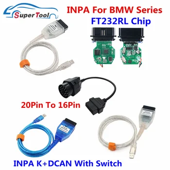 Pentru BMW 20Pin OBD2 Cablu de Extensie Pentru BMW INPA K-DCAN Cabluri Diagnosticare Conectori Pentru BMW INPA K D POATE Comuta USB Cip FT232RL