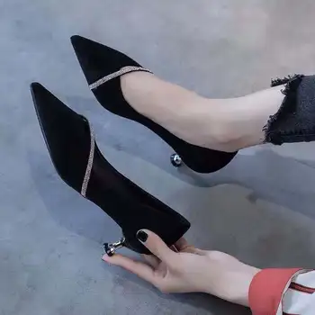 Cresfimix doamna de moda multi-color de birou de înaltă calitate toc stiletto pantofi femei cool elegant negru a subliniat toe tocuri a6406bb