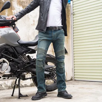 Moto pantaloni plus de catifea, rezistent la apa blugi motocicleta pantaloni pantaloni motocross echipament de protecție genunchiere bărbați