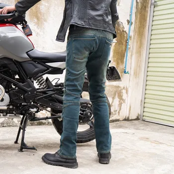Moto pantaloni plus de catifea, rezistent la apa blugi motocicleta pantaloni pantaloni motocross echipament de protecție genunchiere bărbați