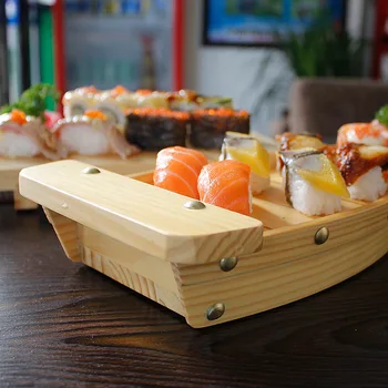 Creative Lemn Sushi Barca Pin Preparate Din Bucătăria Placa De Sushi Sushi Instrumente Tacamuri Decor Ornament