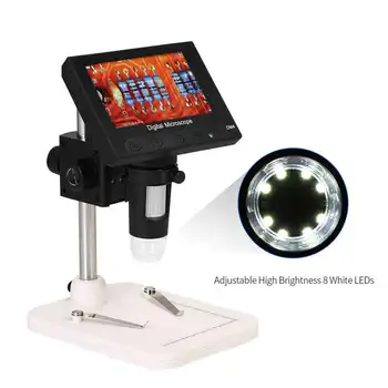 Usb Digital Microscop Electronic 1000x 2.0 mp Dm4 4.3 Inch Lcd Display Vga Microscop Stea Cu 8 Led-uri Pentru Pcb Circuit Pen