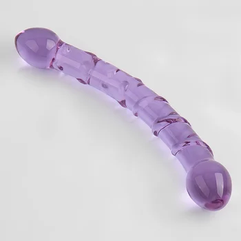 Erotic Dublu s-a Încheiat Cristal de Sticlă Pyrex Penis Artificial Penis Granule Spirală G Spot Simulator Dick Adult Jucarii Sexuale pentru Femei