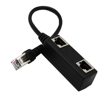 Rapid de Înaltă Definiție Ethernet Splitter Cablu de Rețea Mini Extensie Adaptor Computer Durabil 1 La 2 Port Ușor Pentru RJ45