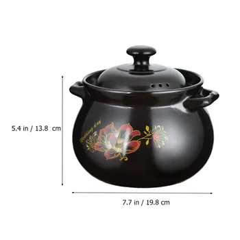 1 Buc Vas De Lut Ars, Ceramică Supa Oală De Gătit Practice Oală Tocană (Negru)