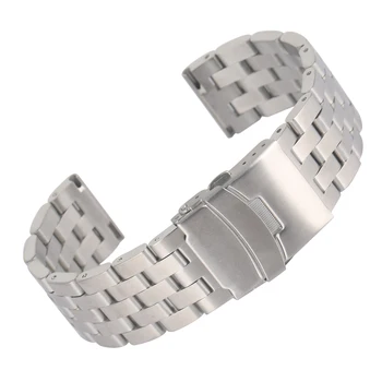 Complet din Oțel Inoxidabil 20mm 22mm Curea de Ceas de Argint Watchband Premium Ceasuri Brățară Incuietoare Pliere cu Siguranță horloge bandjes