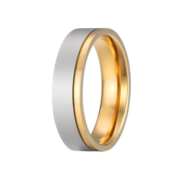 Moda Bicolor din oțel inoxidabil cu inel de Nunta formatii de Cadou pentru prietenul inele pentru bărbați