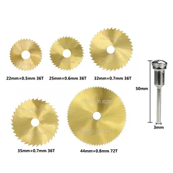 XCAN Titan Acoperit Mini Rotativ Disc de Tăiere 22/25/30/35/44mm cu 3mm Mandrină Lamă de fierăstrău Circular pentru prelucrarea Lemnului