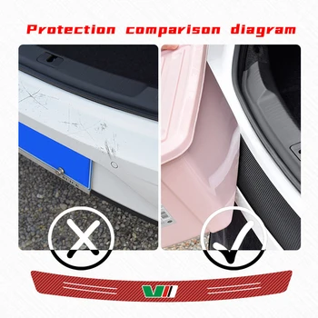 Auto Styling VII VRS logo-ul din Fibra de Carbon Portbagaj Spate Garda Bara Placa Protector Autocolant Pentru SKODA octavia 1 2 3 a5 7 RS dotari